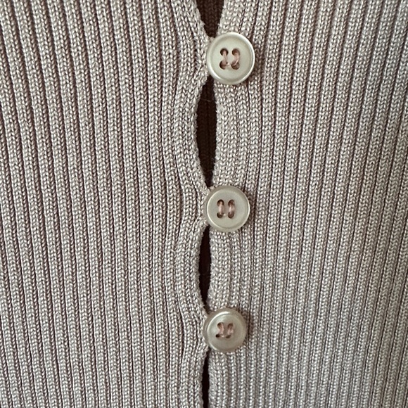 JONES NEW YORK | Y2K Light Muted Rose Ribbed Cardigan Button Up - Picture 5 of 16